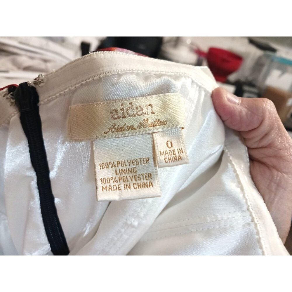 Aidan Mattox Feather Print Highlow Strapless Dres… - image 6